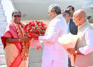 Prez Murmu in K'taka for NIMHANS golden jubilee; CM Siddaramaiah extends warm welcome