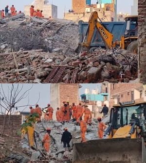 Two dead, 12 rescued after 4-storey building collapses in Delhi's Burari