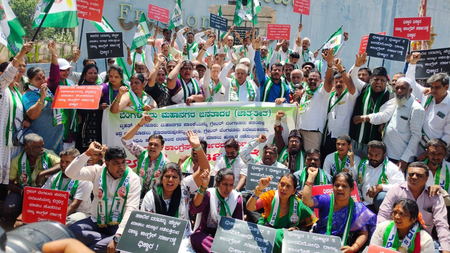 Aimed to benefit real estate mafia: JD(S) protests Greater Bengaluru Governance Bill