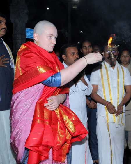 Pawan Kalyan’s wife prays at Tirumala after son’s recovery