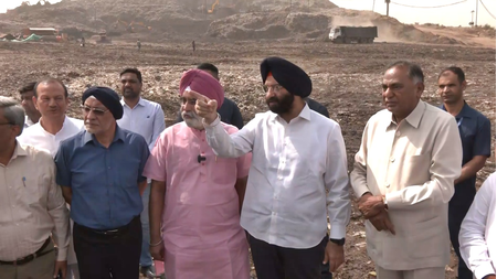 Minister Sirsa visits Okhla landfill site, promises garbage mountain will 'vanish like dinosaurs'