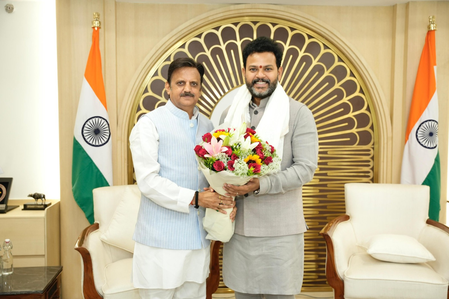 Madhya Pradesh Deputy CM Rajendra Shukla meets Civil Aviation Minister in Delhi