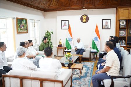 10 NDA MLAs meet Manipur Governor, claim 44 MLAs support popular government (Lead)