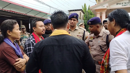 Tripura: TMP holds protests seeking action against the official for not meeting the party chief