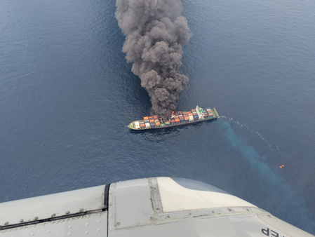 Singapore cargo ship catches fire off Kerala, Kochi and Kozhikode hospitals on alert