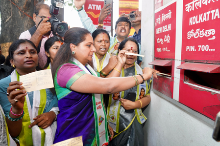 Kavitha launches postcard campaign over unfulfilled promises of Telangana govt; writes to Sonia Gandhi