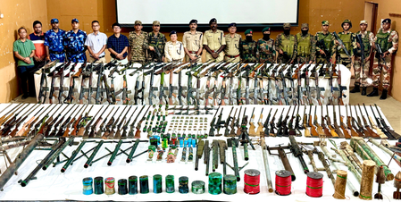 Security forces recover 203 arms, 160 types of ammunition in Manipur (Lead)