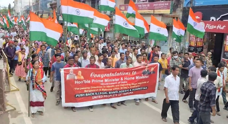 Tripura: TMP stages protest rally demanding deportation of ‘infiltrators’
