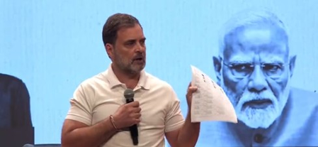 LoP Gandhi accuses EC of helping dismantle democracy systematically